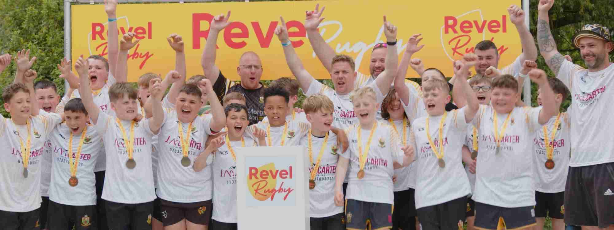 Organisers and families at a Revel festival